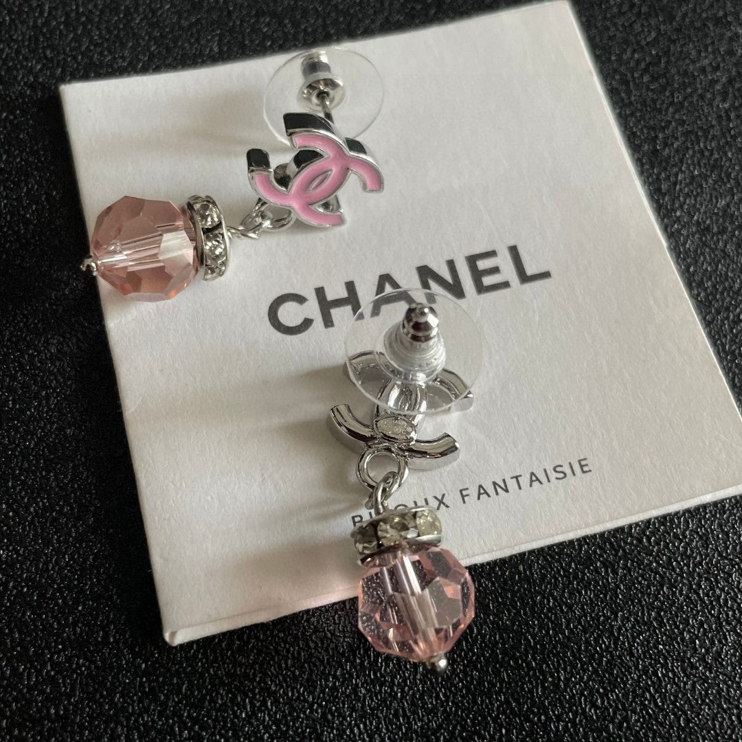 Double-C Emblem Statement Earrings in Polished Metal-Tone – Design 072 main product view
