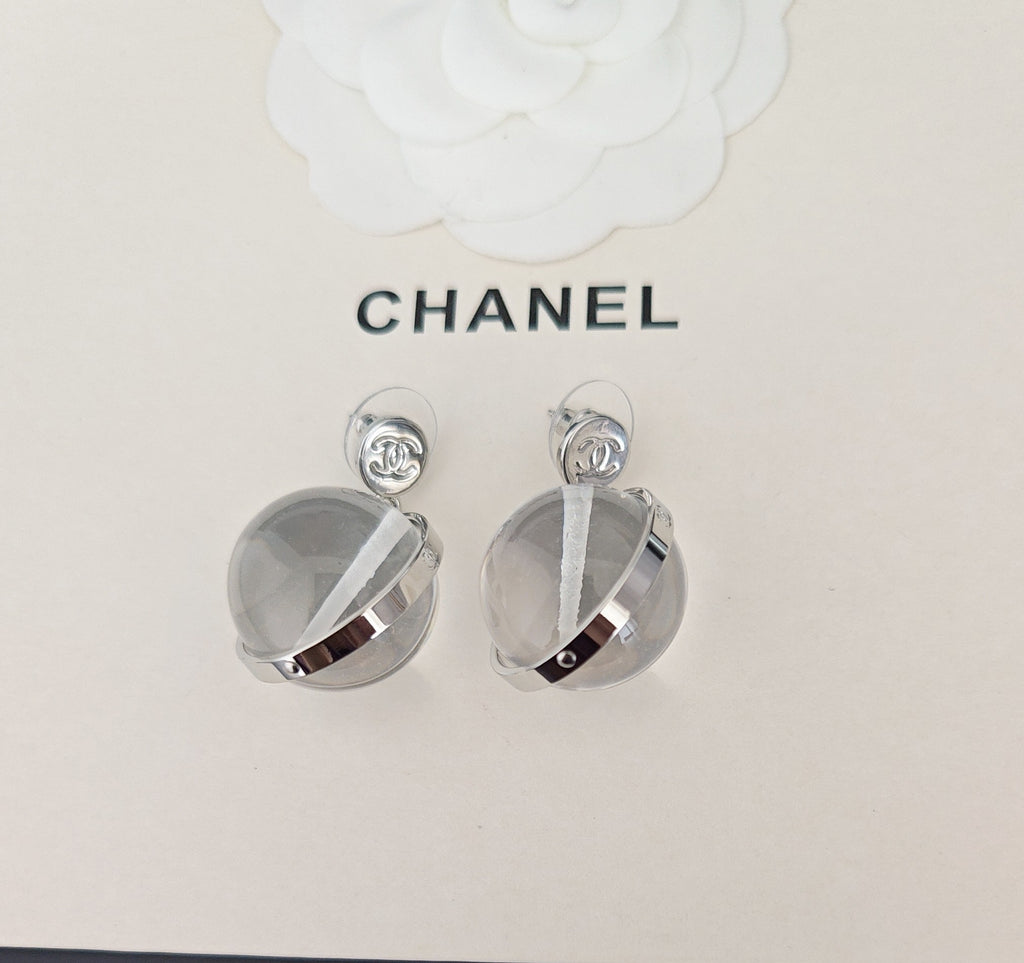 Signature Emblem Statement Earrings in Gold-Tone – White Detail – Design 002 side detail