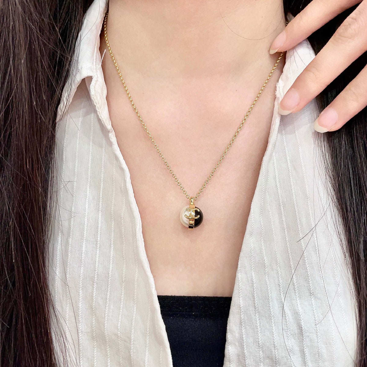 Signature Emblem Pendant Necklace in Polished Metal-Tone – Design 031 main product view