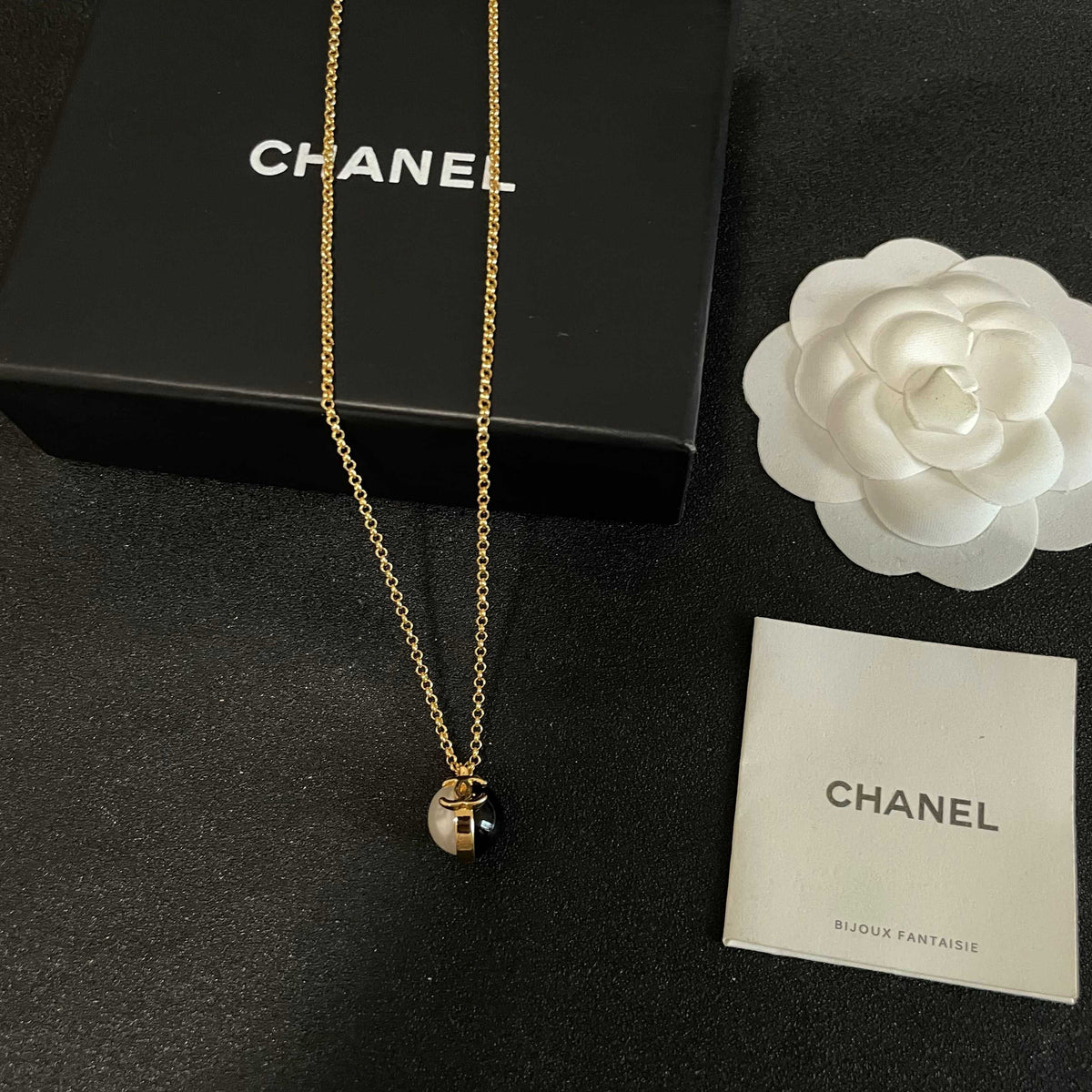 Signature Emblem Pendant Necklace in Polished Metal-Tone – Design 031 close-up detail