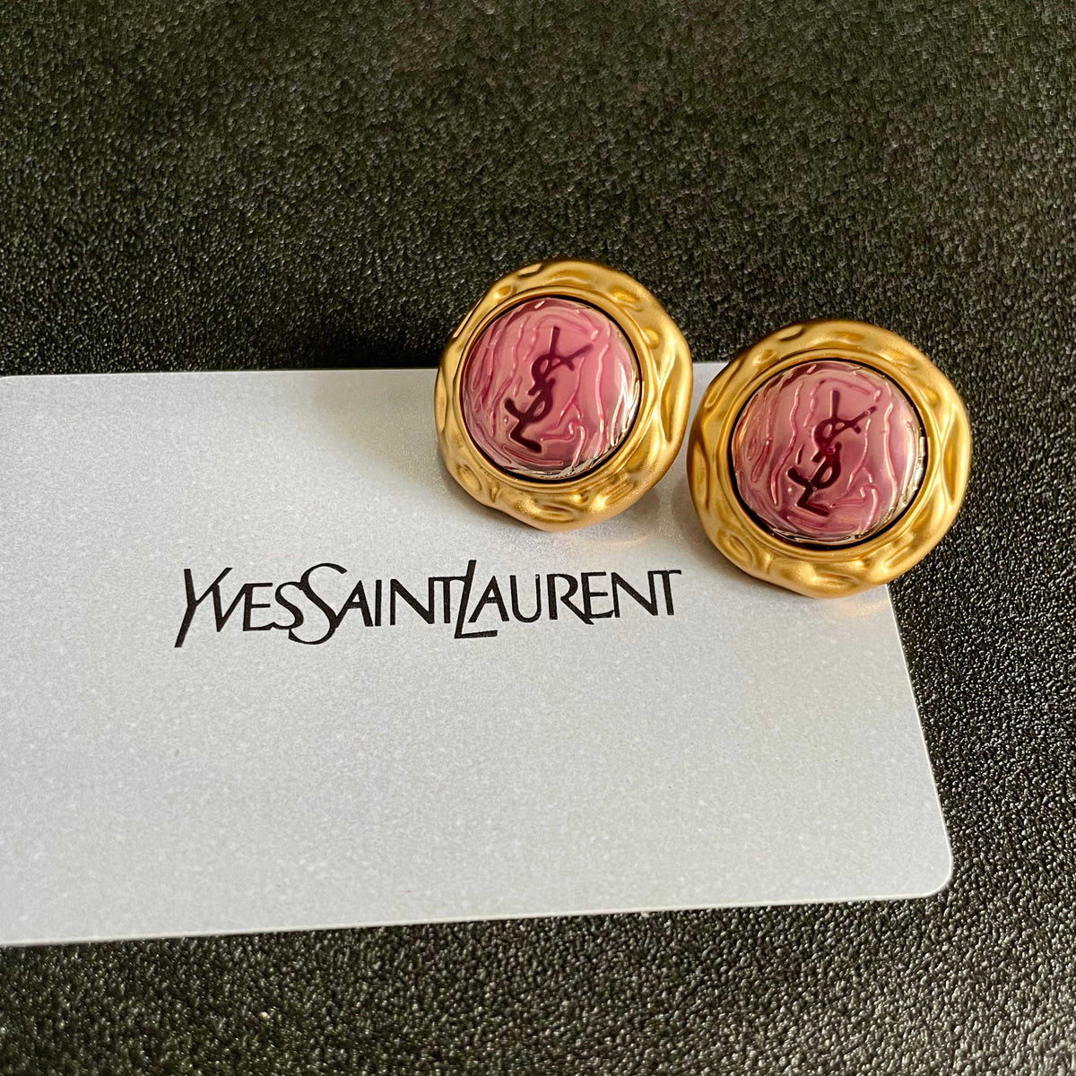 Geometric Emblem Stud Earrings in Silver-Tone – Vintage Detail – Design 003 front product view