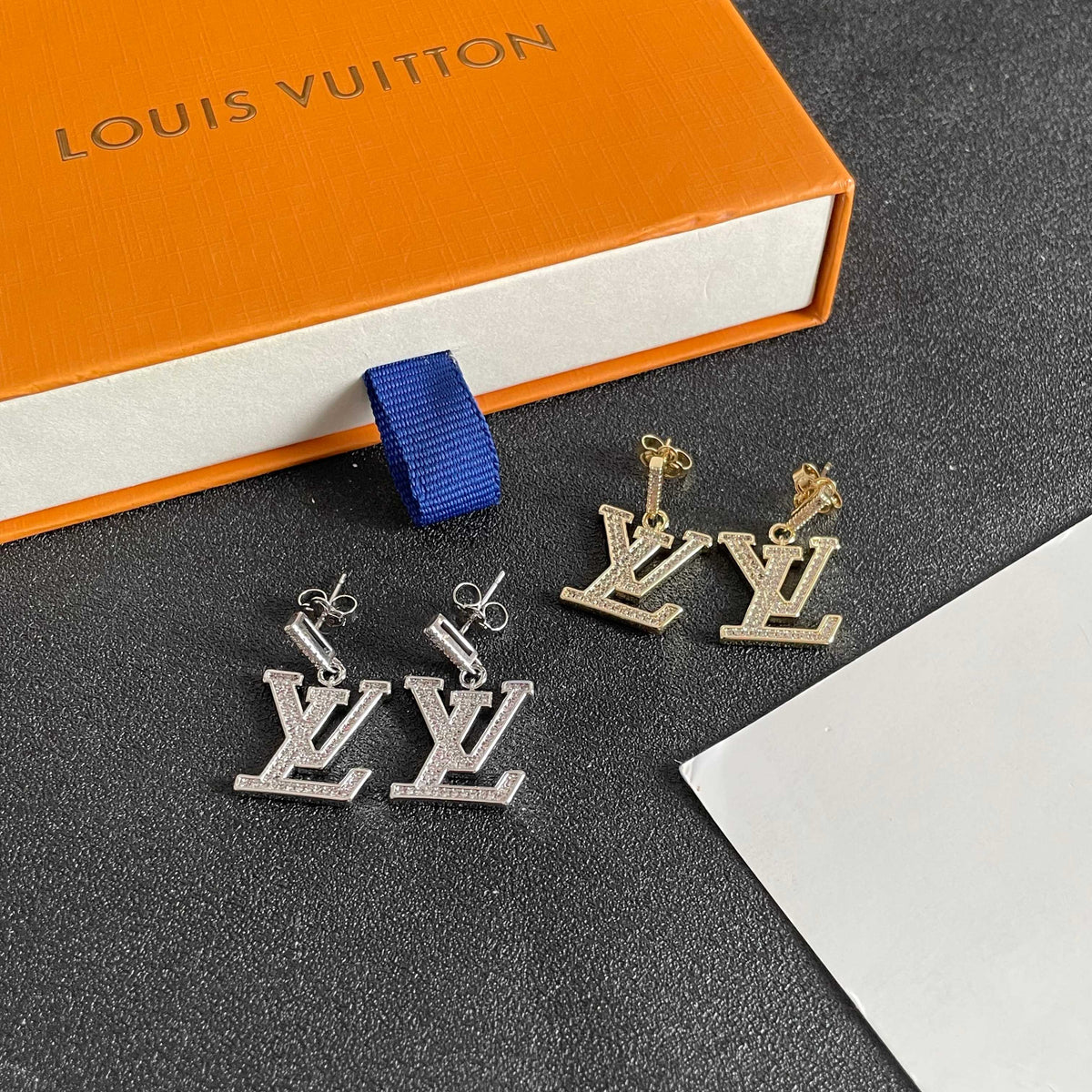 Geometric Emblem Stud Earrings in Polished Metal-Tone – Design 010 close-up detail