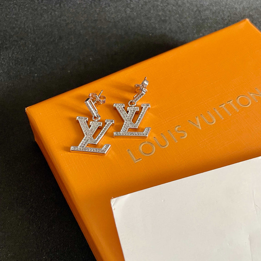 Geometric Emblem Stud Earrings in Polished Metal-Tone – Design 010 styled product view