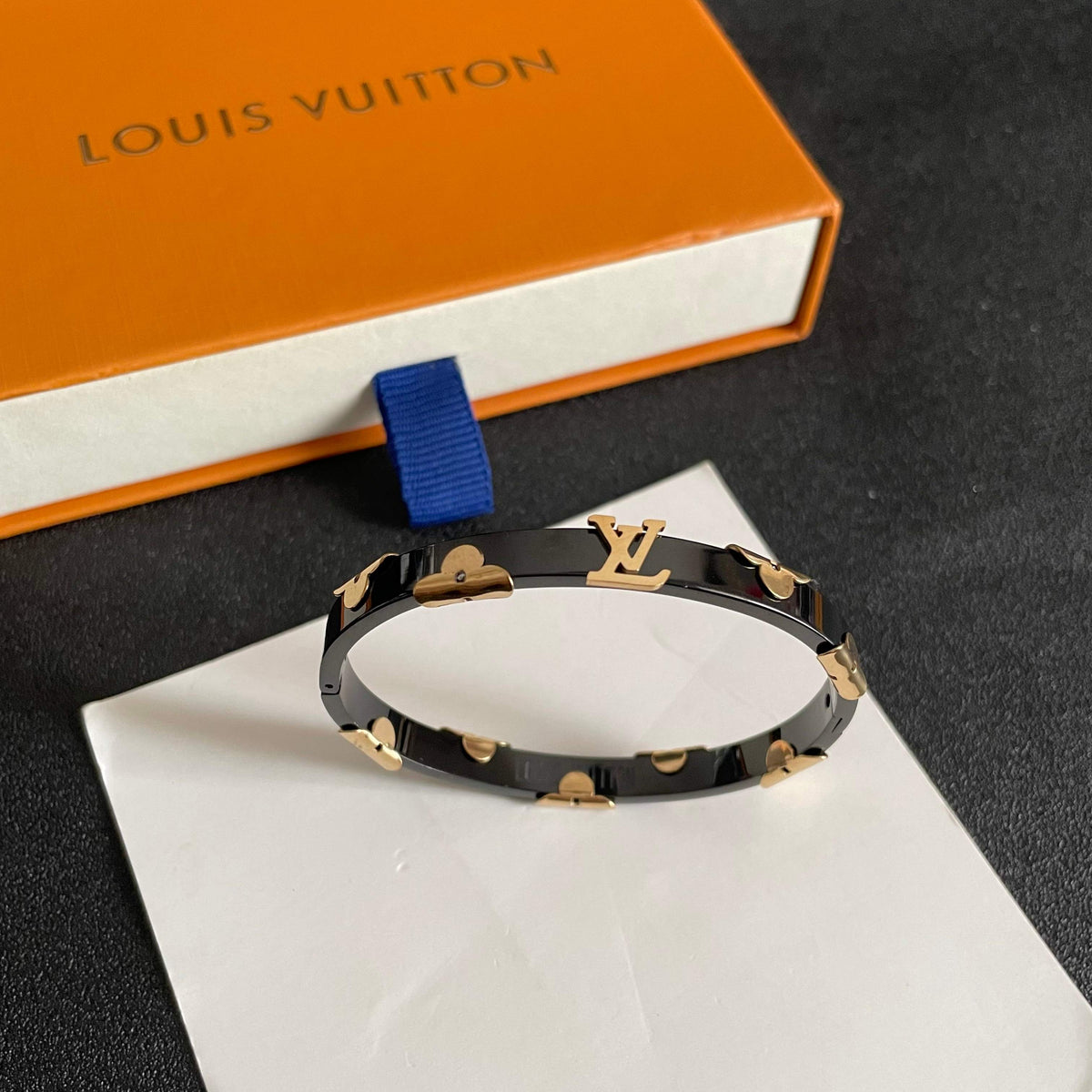Geometric Emblem Bangle in Polished Metal-Tone – Design 002 close-up detail