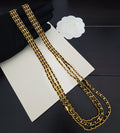 Signature Emblem Pendant Necklace in Gold-Tone – Black Detail – Design 002 main product view