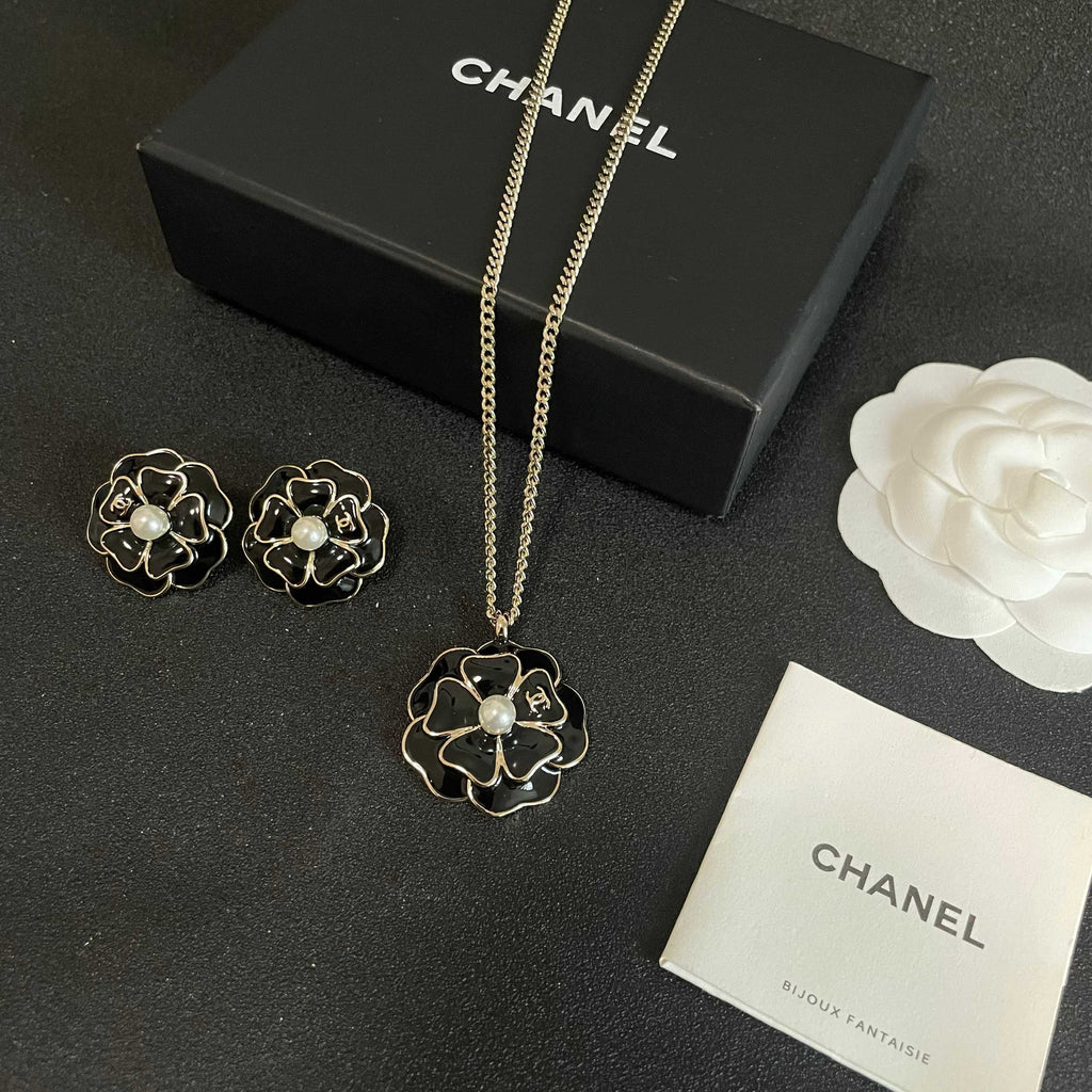 Camellia Stud Earrings in Polished Metal-Tone – Camellia Detail – Design 016 close-up detail