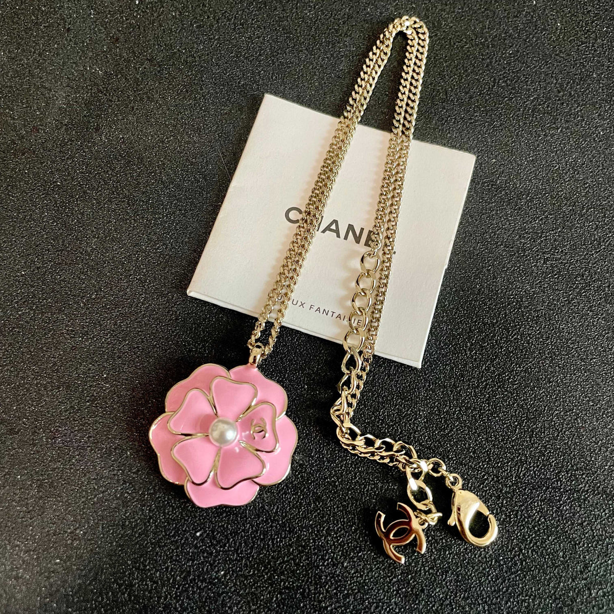 Camellia Pendant Necklace in Polished Metal-Tone – Camellia Detail – Design 005 detail view