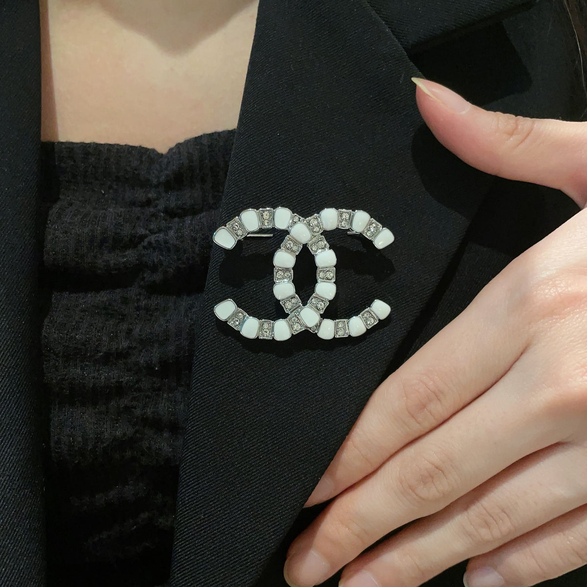Signature Emblem Brooch in Polished Metal-Tone – Design 013 main product view