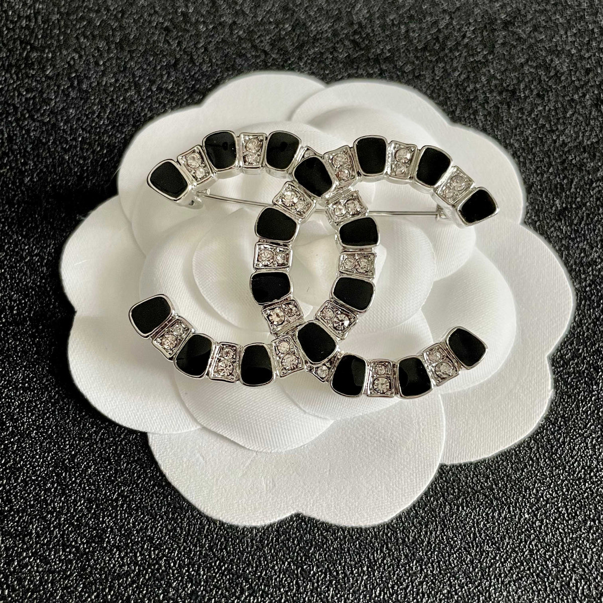 Signature Emblem Brooch in Polished Metal-Tone – Design 011 front product view
