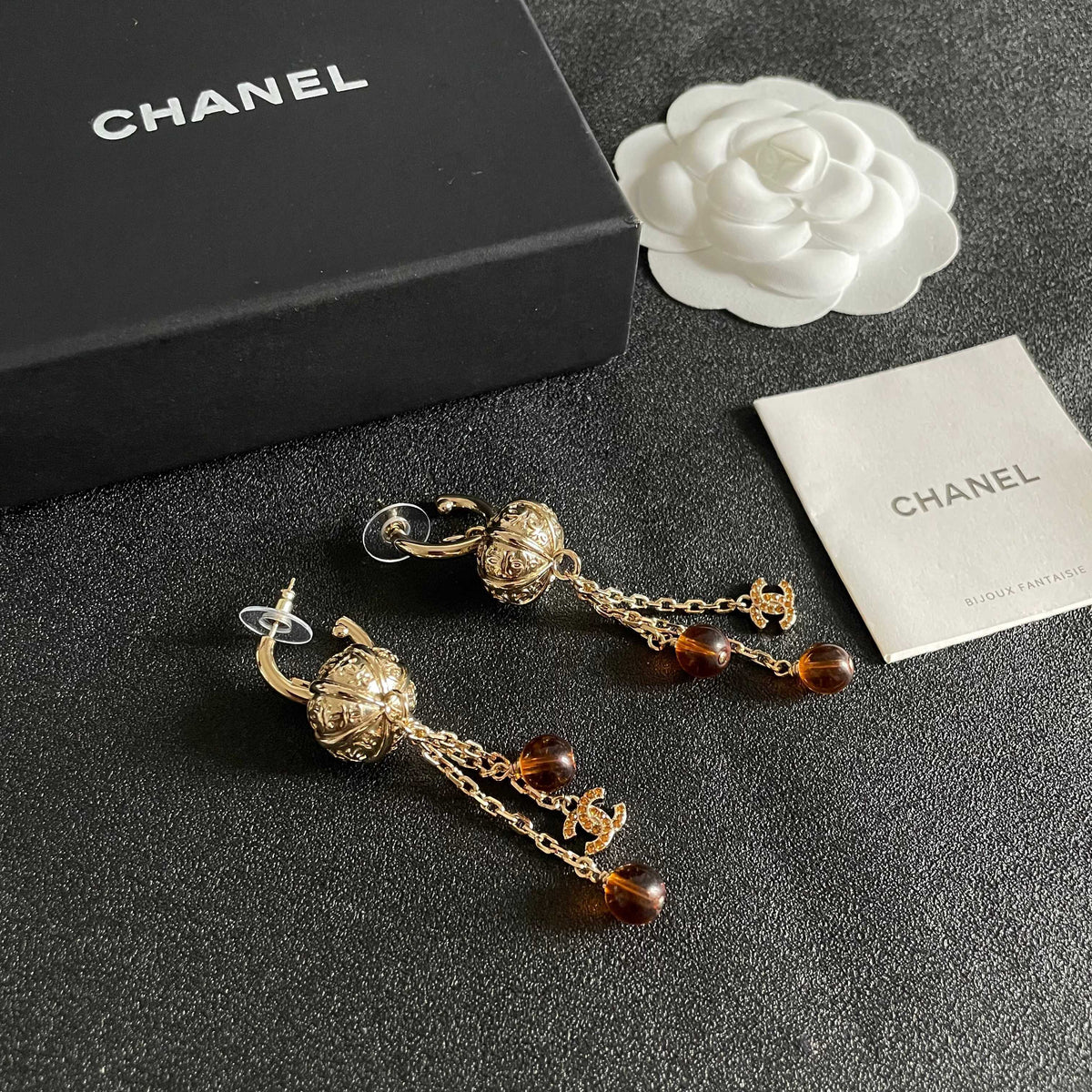 Double-C Emblem Crystal-Accent Statement Earrings – Design 006 styled product view