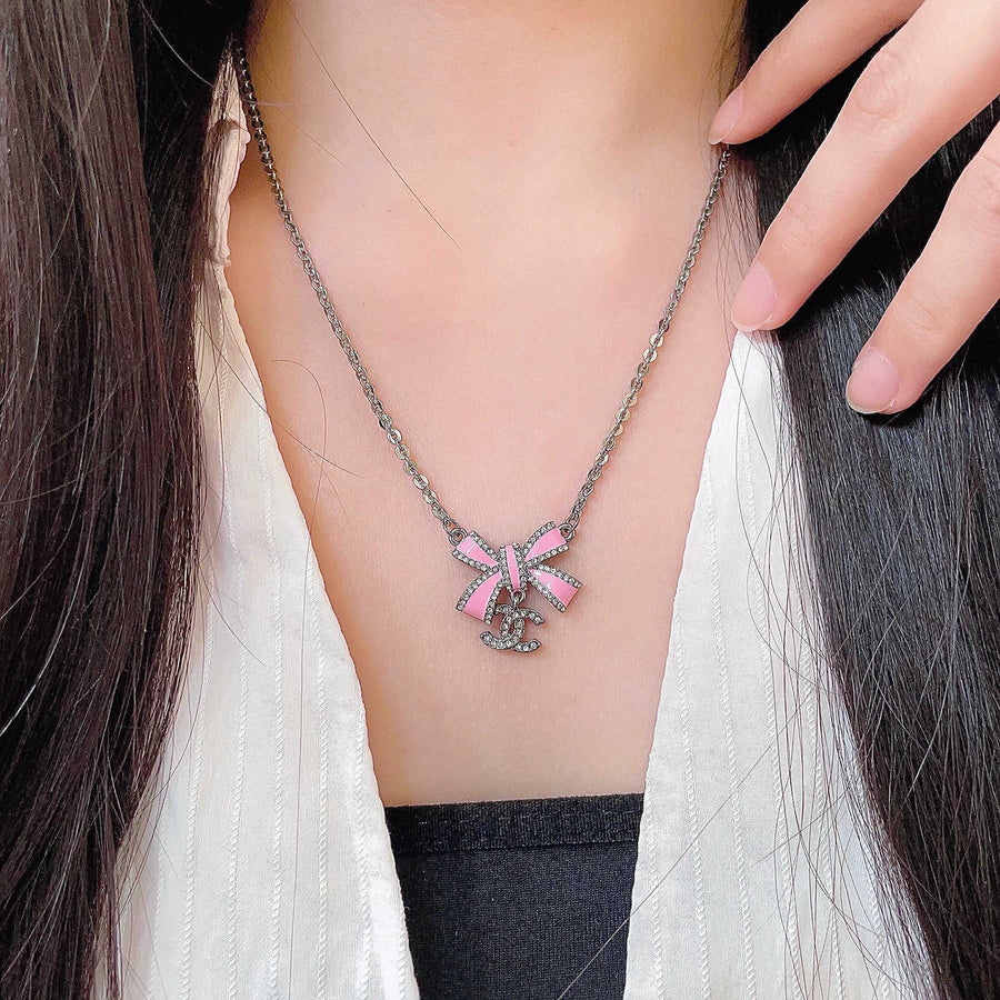 Double-C Emblem Crystal-Accent Pendant Necklace – Design 003 main product view