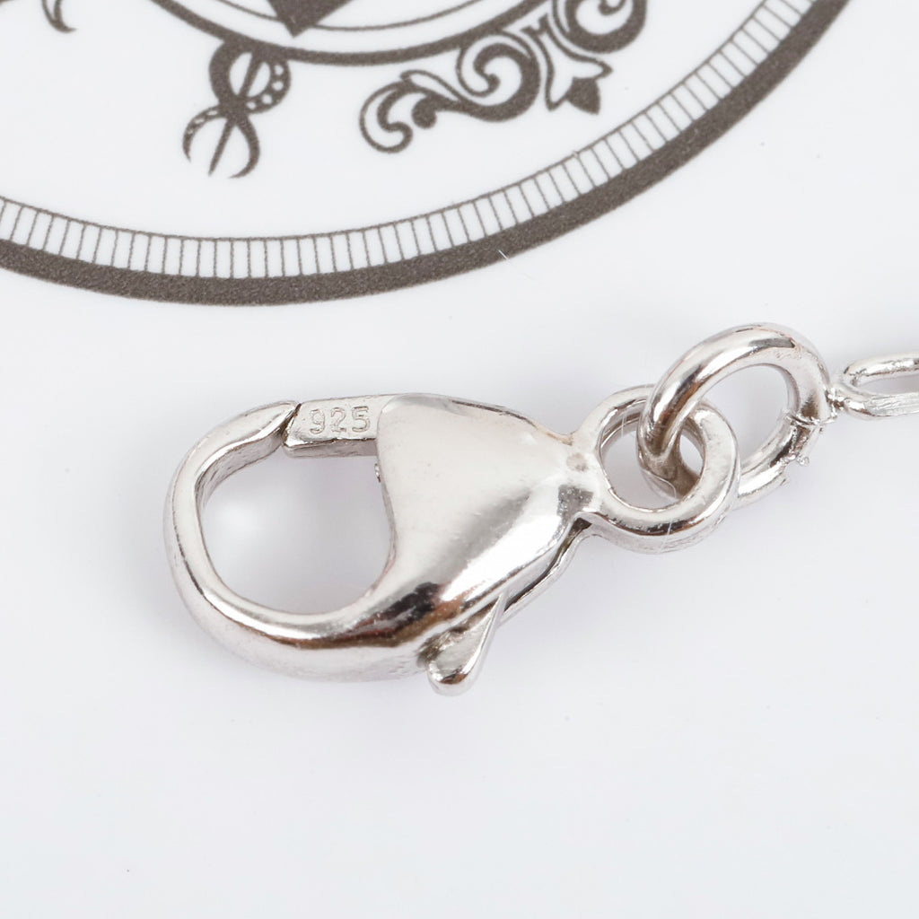 Geometric Emblem Pendant Necklace in Silver-Tone – Gold Detail front product view