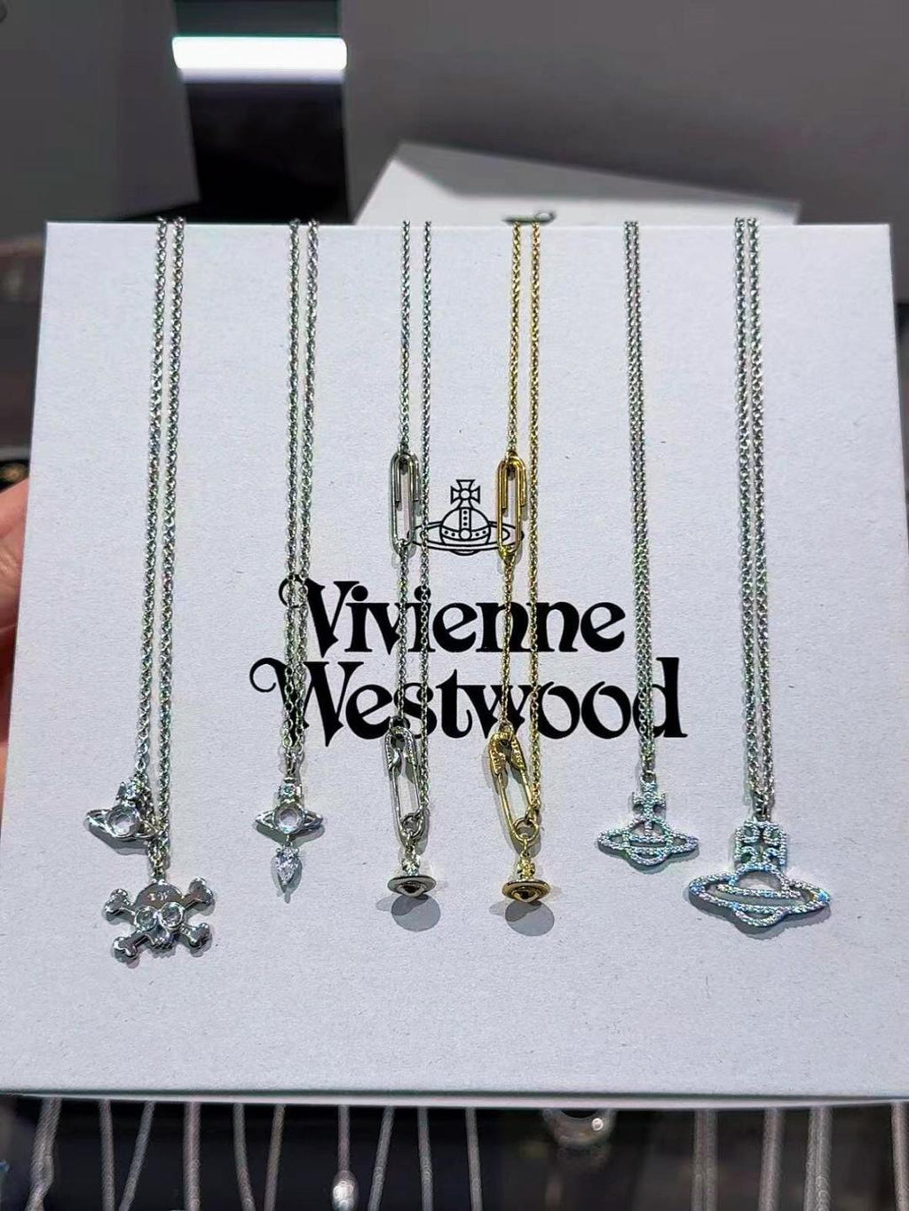 Vivienne Westwood Orb-Inspired Emblem Pendant Necklace in Polished Metal-Tone – Design 001 front product view