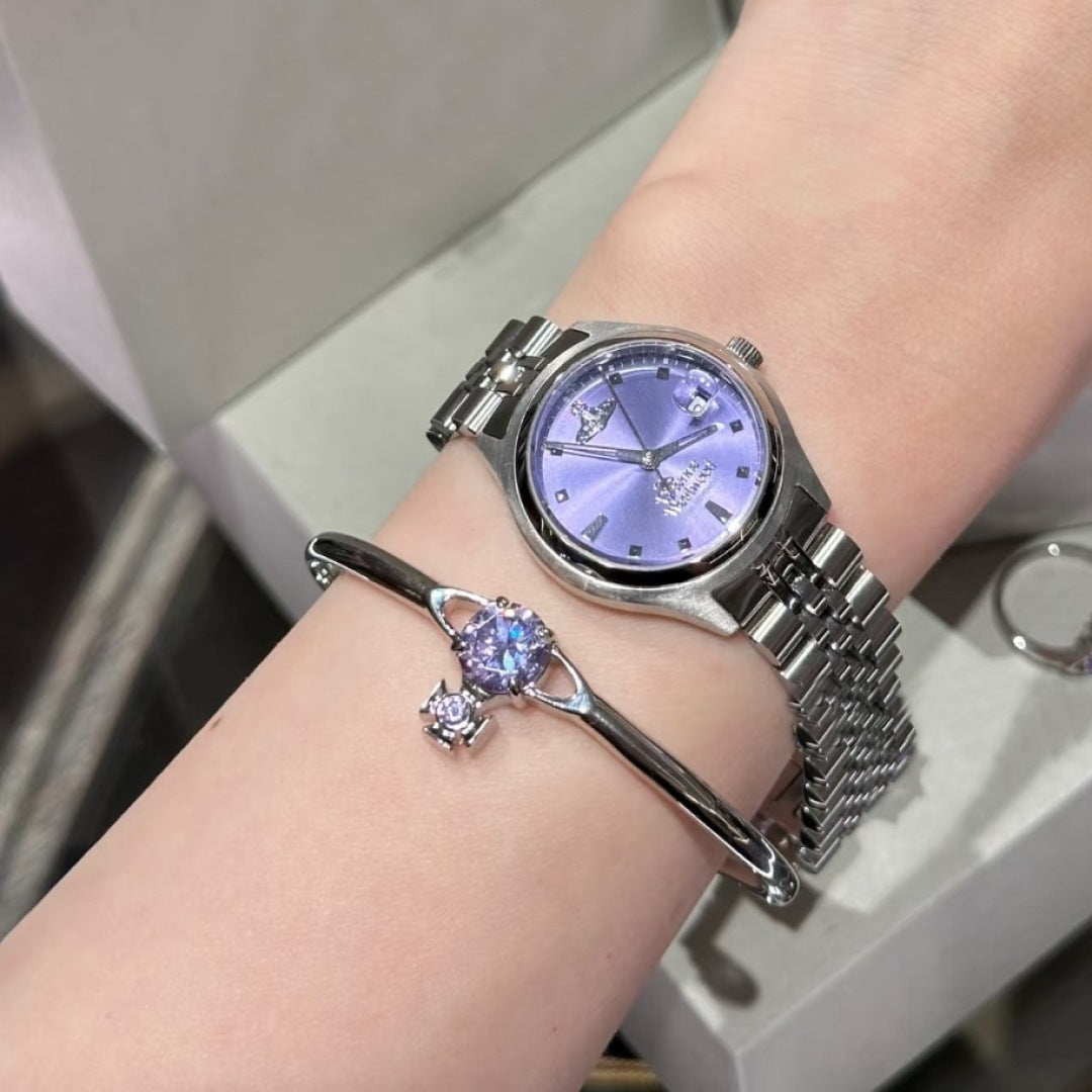 Orb Bangle in Polished Metal-Tone – Design 002 front product view