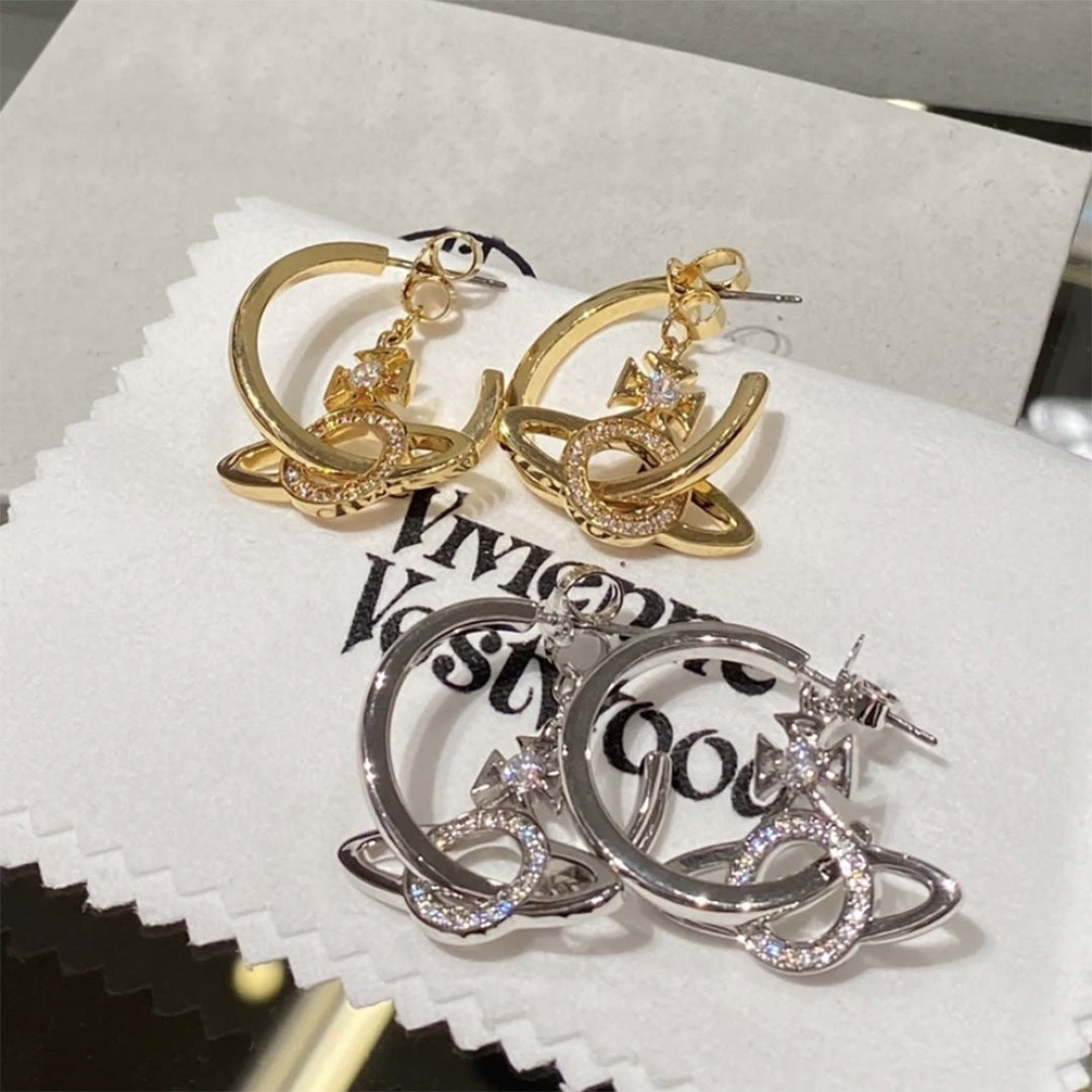 Orb Statement Earrings in Polished Metal-Tone – Design 001 front product view