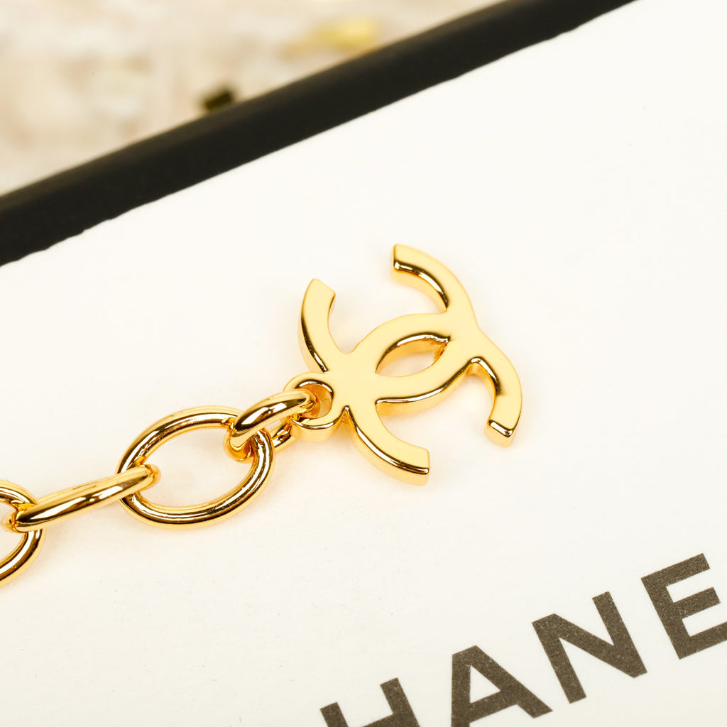 Double-C Emblem Pearl-Detail Pendant Necklace – Pearl Detail – Design 059 styled product view