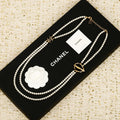 Double-C Emblem Pearl-Detail Pendant Necklace – Pearl Detail – Design 059 main product view