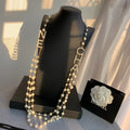 Letter Pearl-Detail Pendant Necklace – Pearl Detail – Design 006 main product view