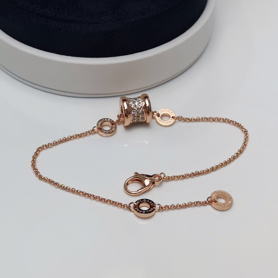 Geometric Emblem Bracelet in Rose-Gold-Tone detail view
