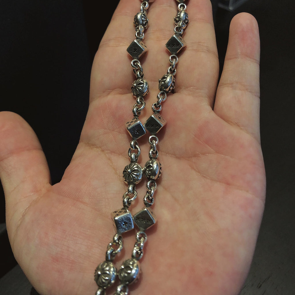 Cross Pendant Necklace in Metal-Tone – Dice Detail styled product view