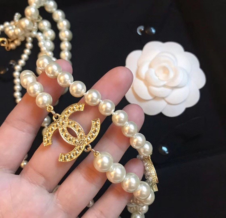 Signature Emblem Pendant Necklace in Gold-Tone – Design 046 front product view