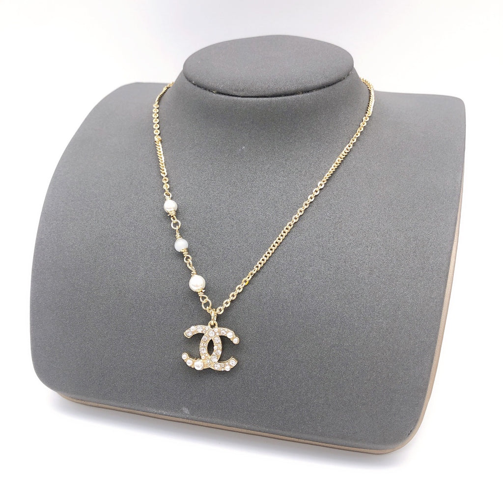 Signature Emblem Pendant Necklace in Polished Metal-Tone – Design 048 main product view