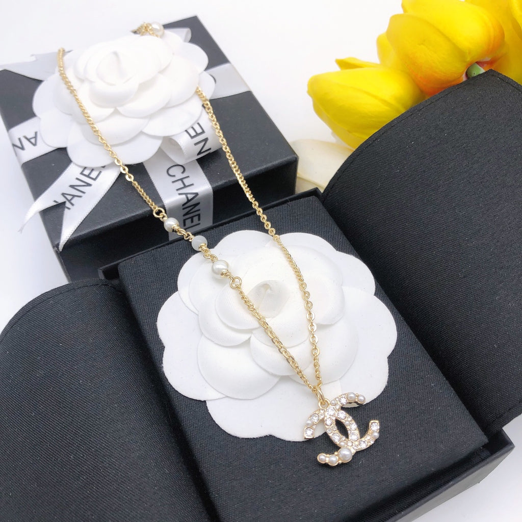 Signature Emblem Pendant Necklace in Polished Metal-Tone – Design 048 styled product view