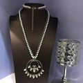 Double-C Emblem Pendant Necklace in Polished Metal-Tone – Design 004 main product view