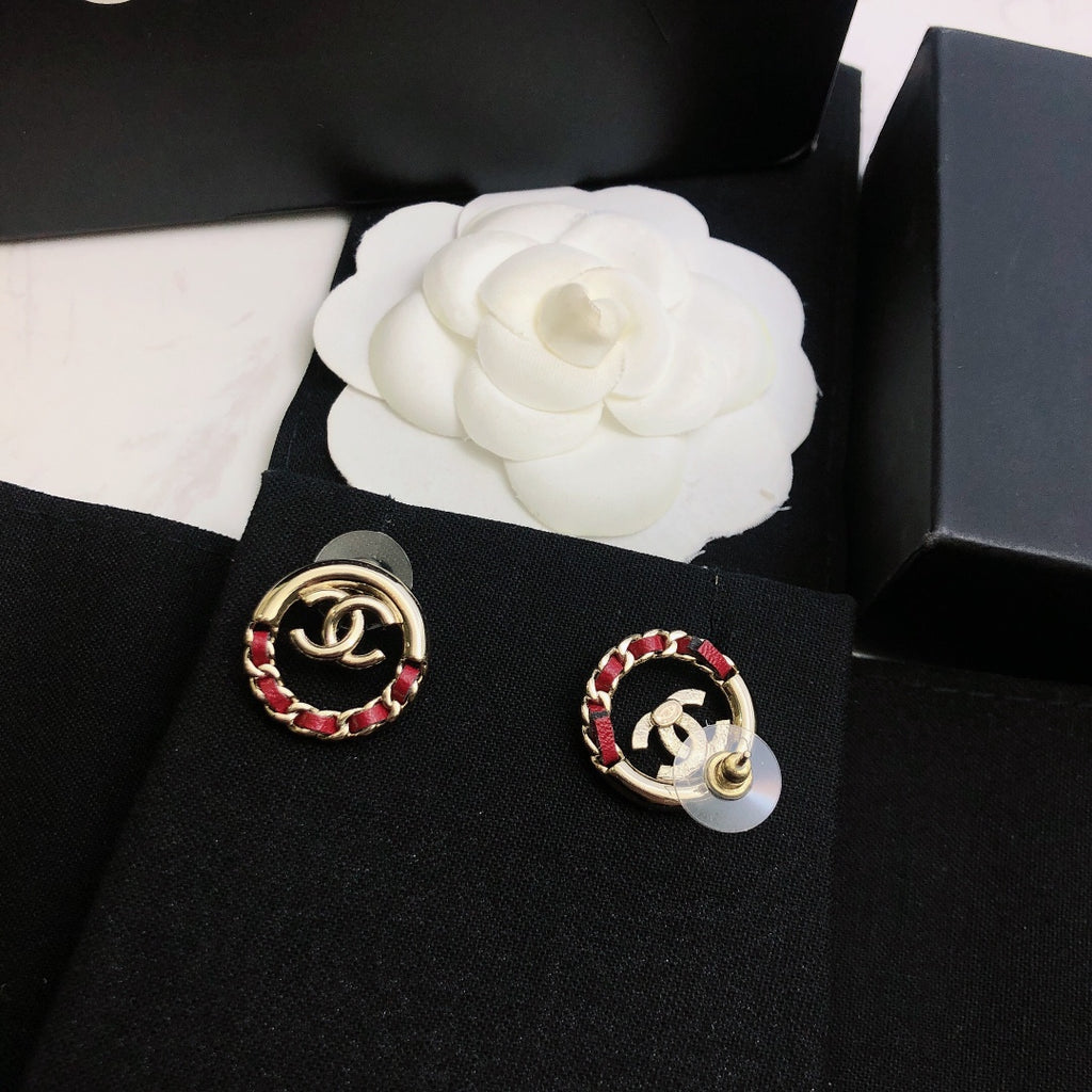 Signature Emblem Statement Earrings in Gold-Tone – Design 016 close-up detail