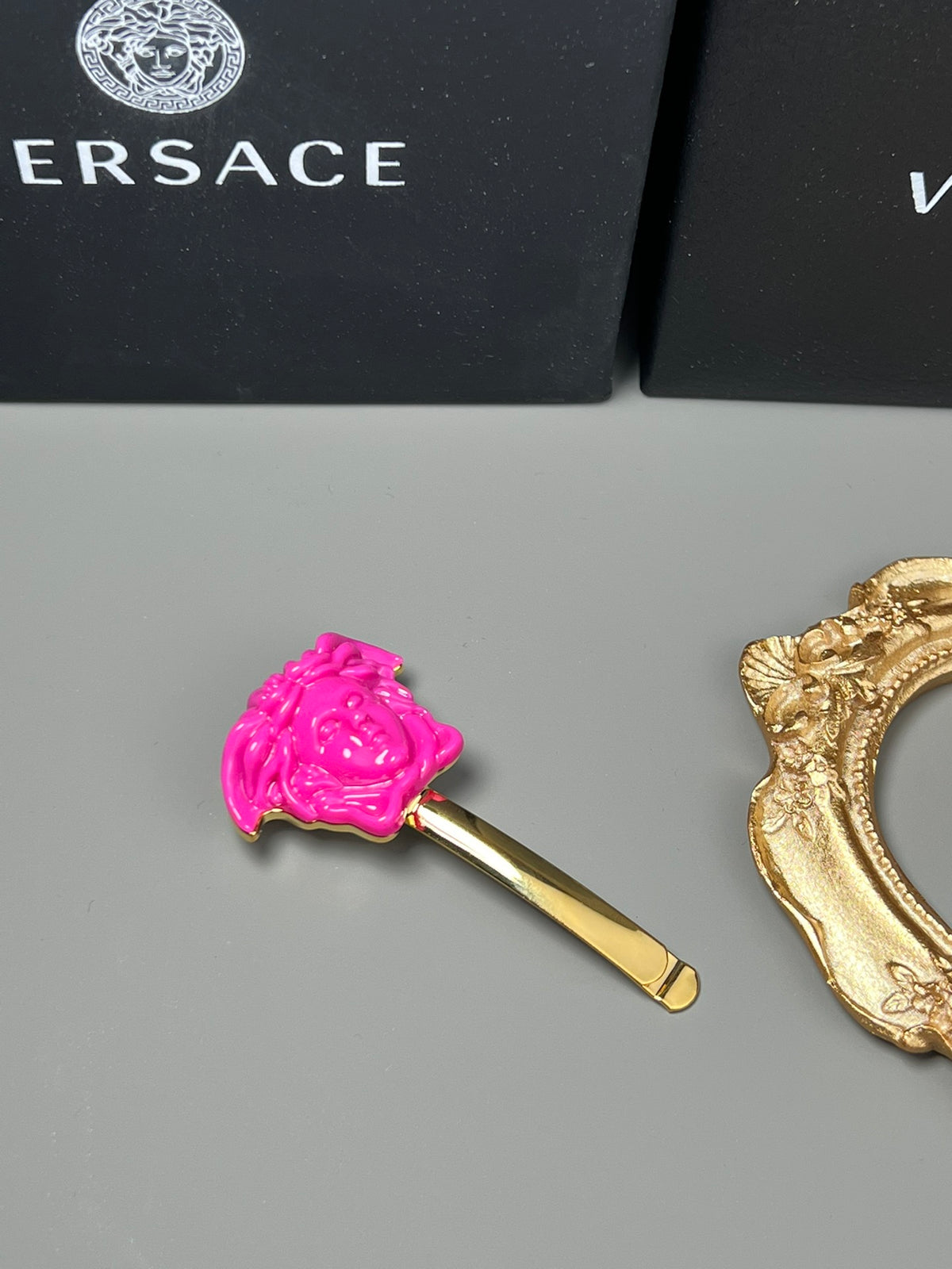 Statement Emblem Jewelry Accessory in Polished Metal-Tone – Design 02 styled product view