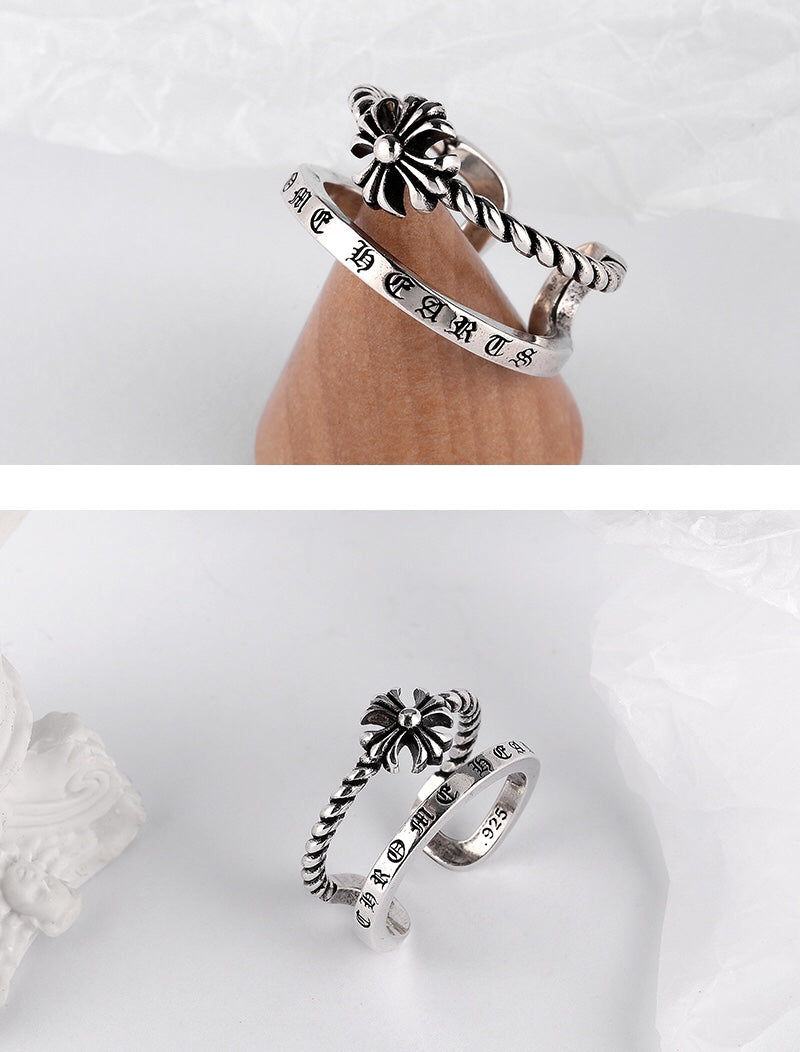 Cross Statement Ring in Antique Silver-Tone – Design 01 styled product view