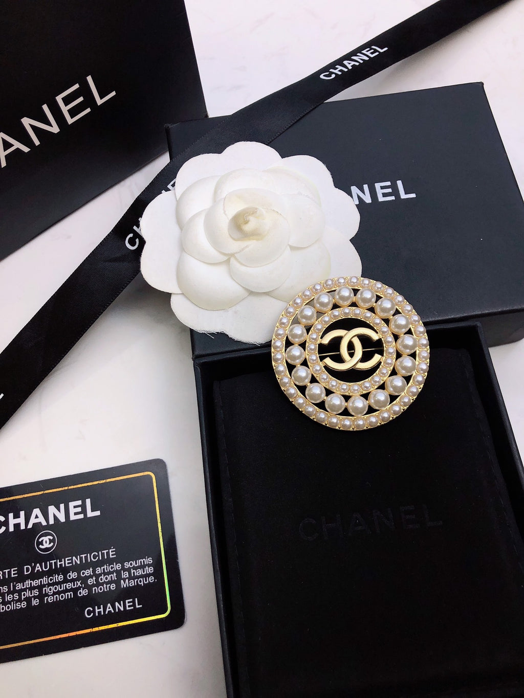 Signature Emblem Brooch in Polished Metal-Tone – Design 035 front product view