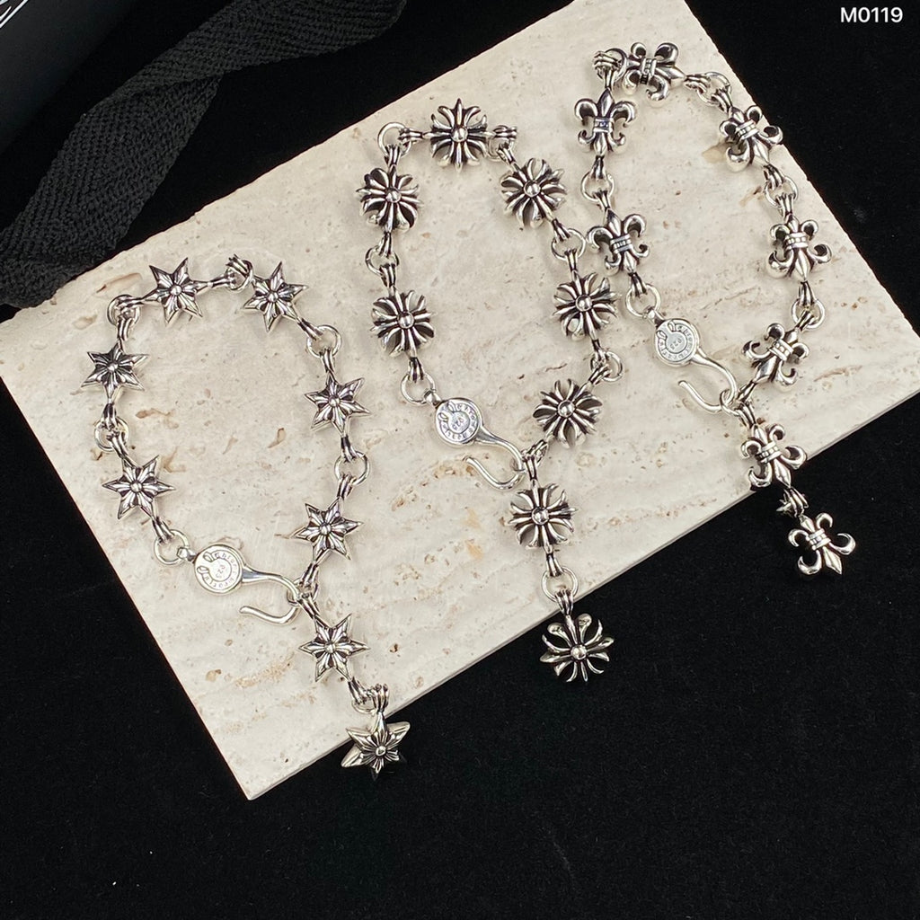 Gothic Emblem Statement Bracelet in Metal-Tone – Design 03 front product view