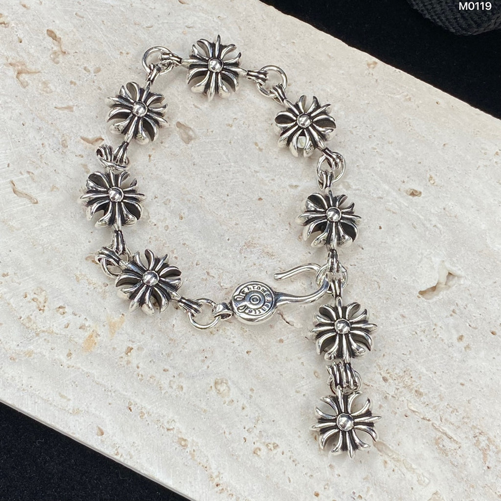 Gothic Emblem Statement Bracelet in Metal-Tone – Design 03 side detail