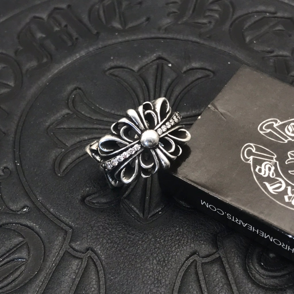 Floral Cross Statement Ring in Antique Silver-Tone main product view