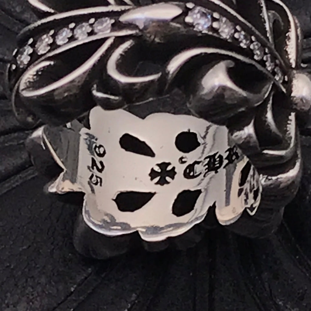 Floral Cross Statement Ring in Antique Silver-Tone styled product view