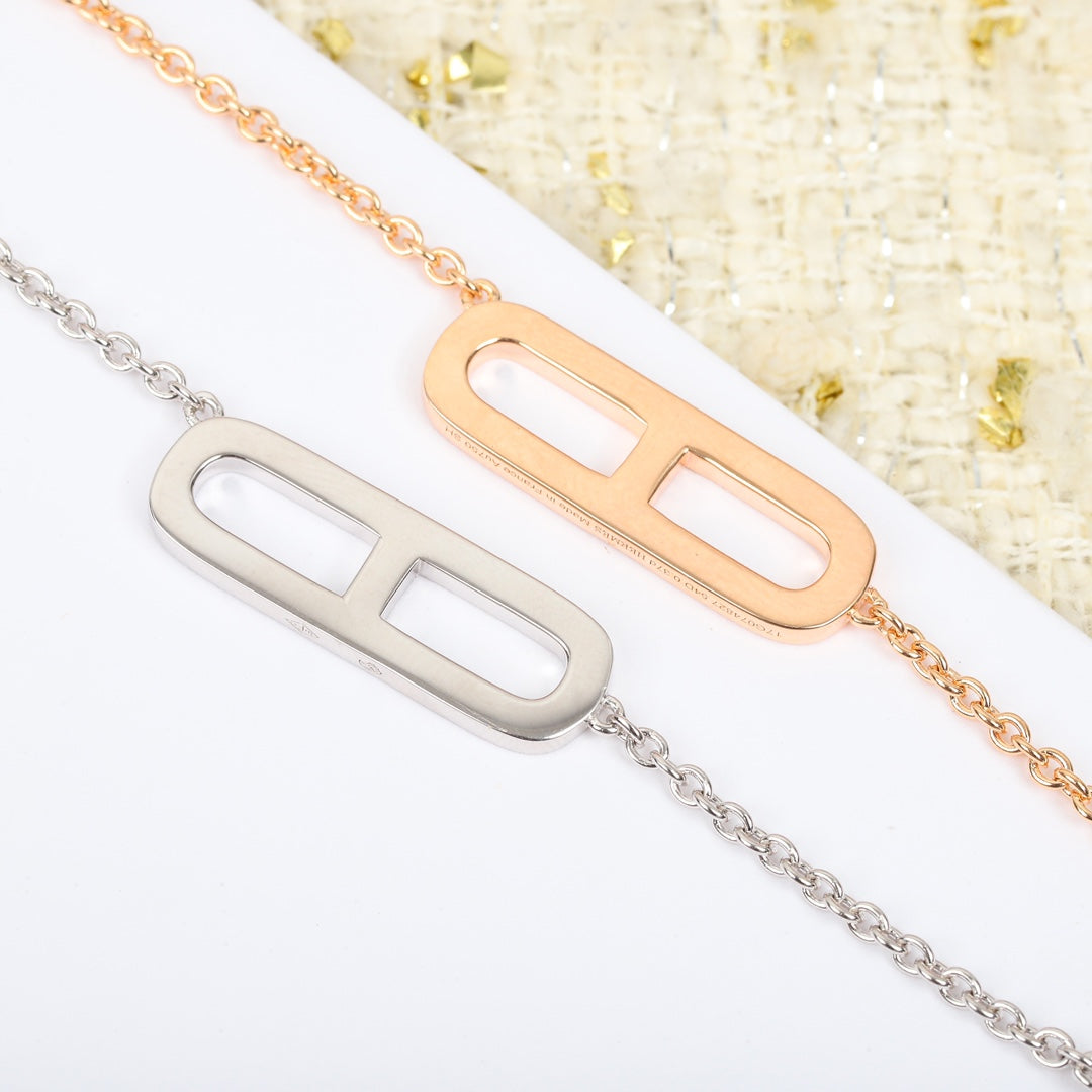 Toggle Pendant Necklace in Polished Metal-Tone – Toggle Detail – Design 028 styled product view