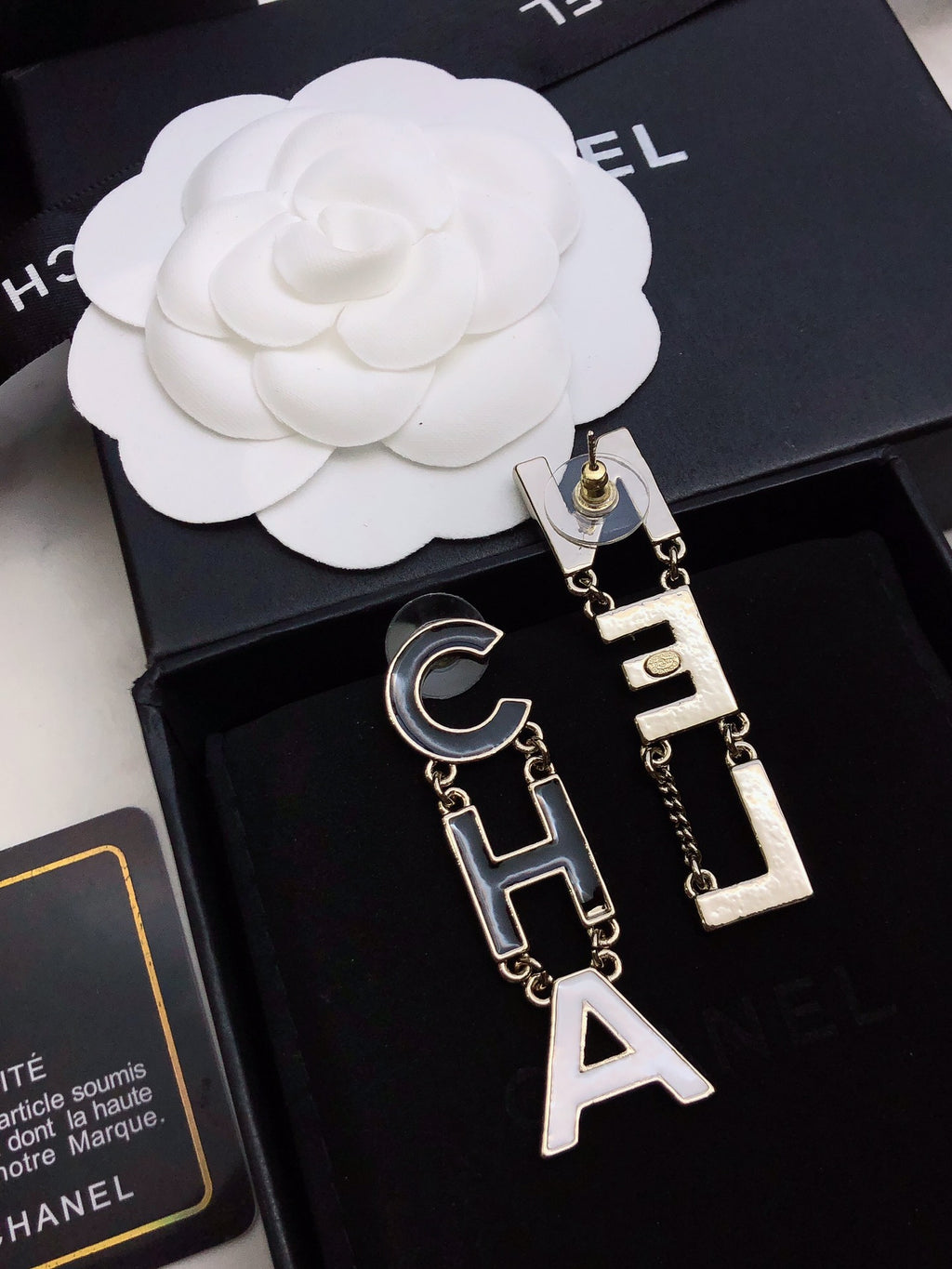 Signature Emblem Statement Earrings in Gold-Tone – Design 015 styled product view