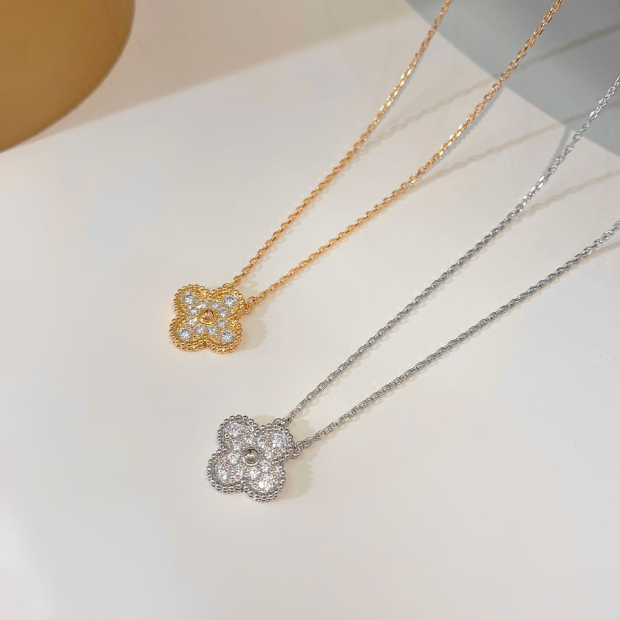 Clover Pendant Necklace in Rose-Gold-Tone – Crystal Detail main product view