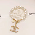 Double-C Emblem Bracelet in Gold-Tone – Pearl Detail – Design 002 main product view