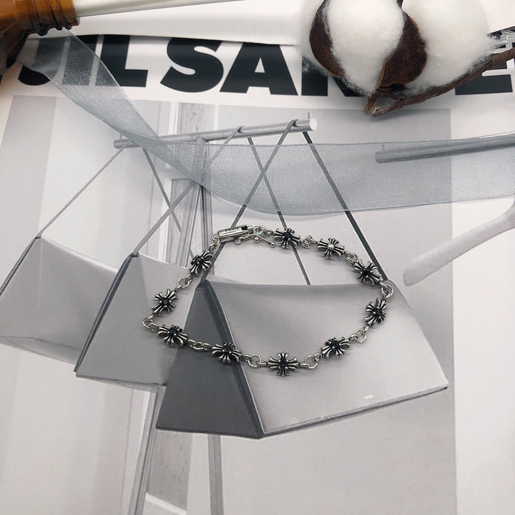 Cross Statement Bracelet in Metal-Tone – Design 16 detail view
