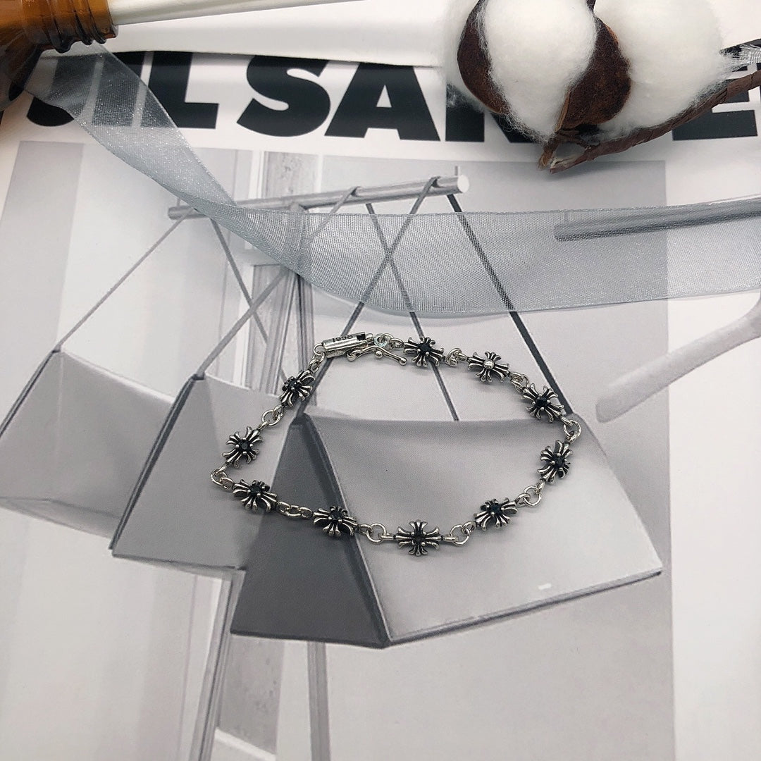 Cross Statement Bracelet in Metal-Tone – Design 16 detail view
