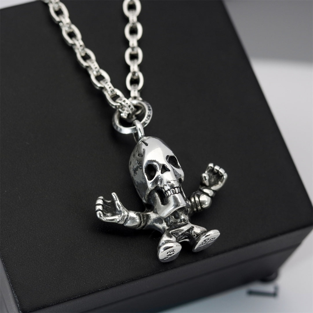 Signature Emblem Pendant Necklace in Polished Metal-Tone – Design 067 main product view