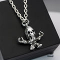 Skull Pendant Necklace in Antique Silver-Tone main product view