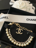 Pearl Bracelet in Polished Metal-Tone – Pearl Detail – Design 005 main product view