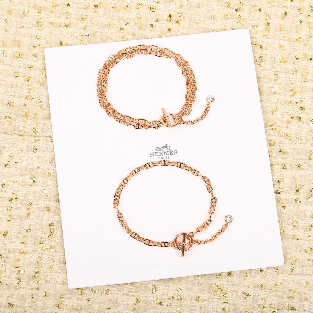 Signature Emblem Bracelet in Gold-Tone – Red Detail – Design 002 main product view