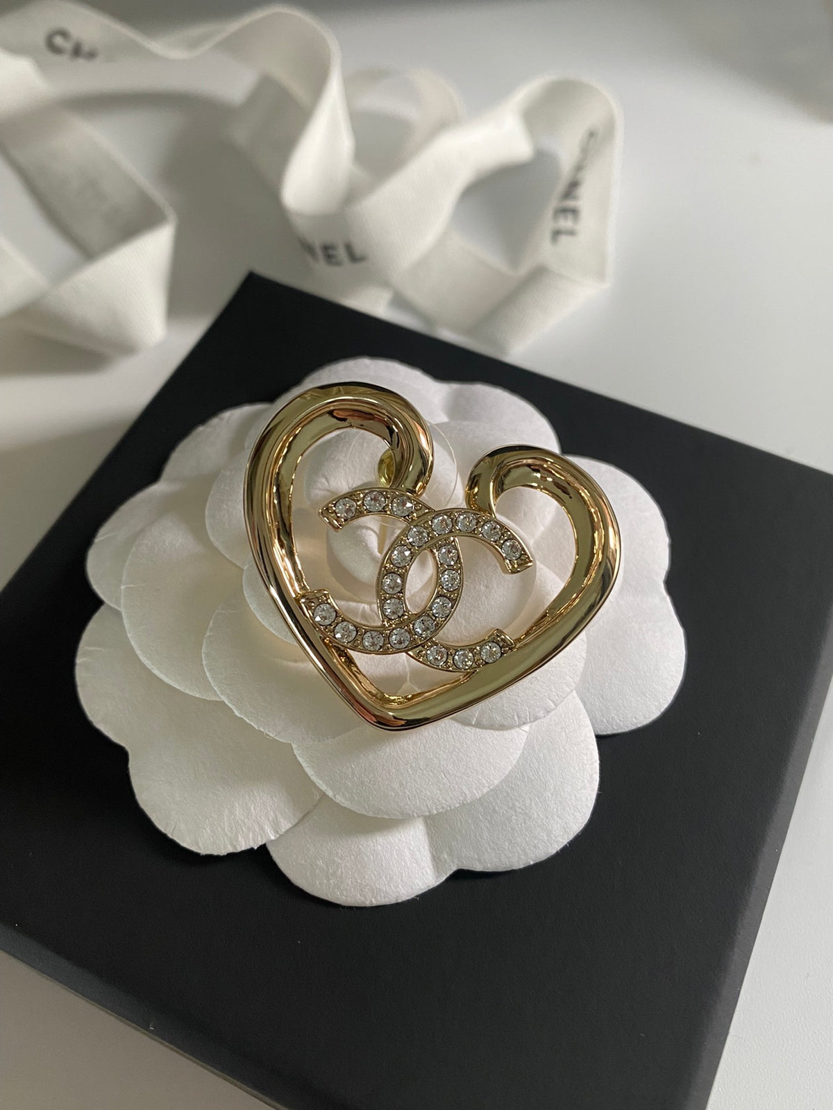 Heart Statement Earrings in Polished Metal-Tone styled product view