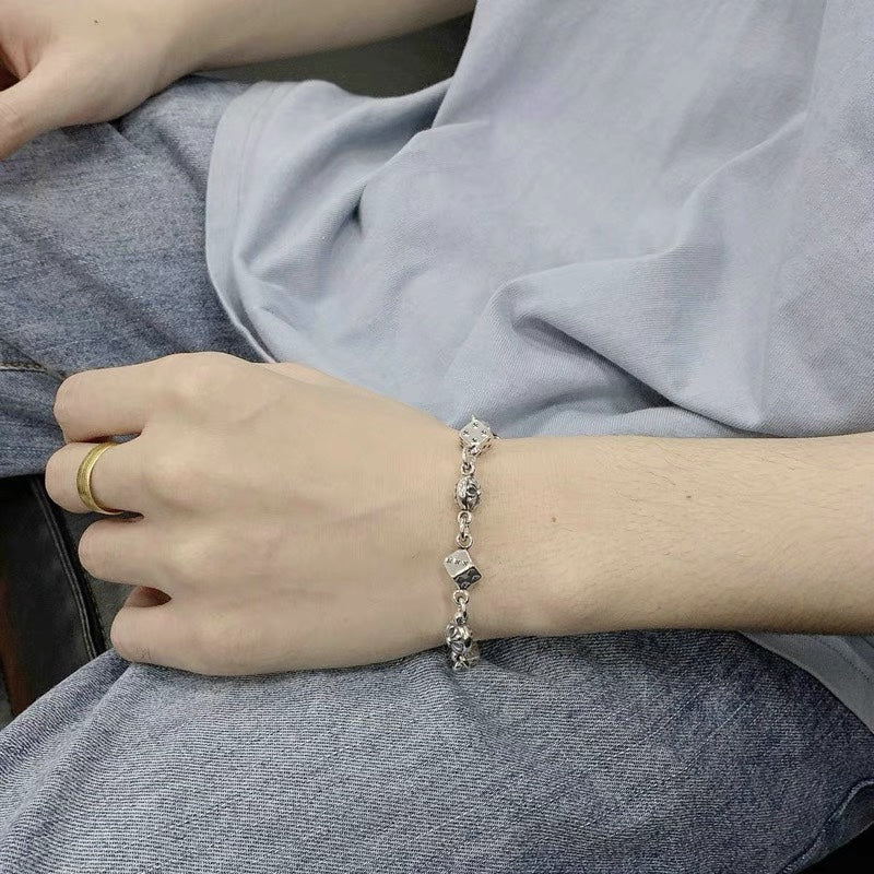 Signature Emblem Bracelet in Polished Metal-Tone – Design 033 styled product view