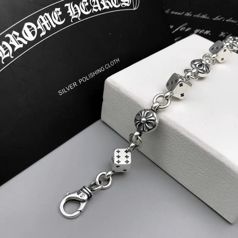 Signature Emblem Bracelet in Polished Metal-Tone – Design 033 close-up detail
