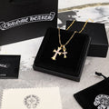Signature Emblem Pendant Necklace in Polished Metal-Tone – Design 058 main product view